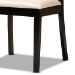 Baxton Studio Ryan Modern and Contemporary Beige Faux Leather Upholstered and Dark Brown Finished Wood 5-Piece Dining Set - BSORyan-Dark Brown/Beige-5PC Dining Set