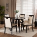 Baxton Studio Ryan Modern and Contemporary Beige Faux Leather Upholstered and Dark Brown Finished Wood 5-Piece Dining Set - BSORyan-Dark Brown/Beige-5PC Dining Set