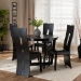 Baxton Studio Sorley Modern and Contemporary Dark Brown Faux Leather Upholstered and Dark Brown Finished Wood 5-Piece Dining Set - BSOSorley-Dark Brown-5PC Dining Set