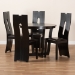 Baxton Studio Sorley Modern and Contemporary Dark Brown Faux Leather Upholstered and Dark Brown Finished Wood 5-Piece Dining Set - BSOSorley-Dark Brown-5PC Dining Set