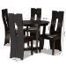 Baxton Studio Sorley Modern and Contemporary Dark Brown Faux Leather Upholstered and Dark Brown Finished Wood 5-Piece Dining Set - BSOSorley-Dark Brown-5PC Dining Set