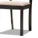 Baxton Studio Reagan Modern and Contemporary Sand Fabric Upholstered and Dark Brown Finished Wood 5-Piece Dining Set - BSOReagan-Dark Brown/Sand-5PC Dining Set