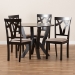 Baxton Studio Reagan Modern and Contemporary Sand Fabric Upholstered and Dark Brown Finished Wood 5-Piece Dining Set - BSOReagan-Dark Brown/Sand-5PC Dining Set