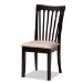 Baxton Studio Nellie Modern and Contemporary Sand Fabric Upholstered and Dark Brown Finished Wood 5-Piece Dining Set - BSONellie-Sand/Dark Brown-5PC Dining Set