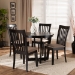 Baxton Studio Nellie Modern and Contemporary Sand Fabric Upholstered and Dark Brown Finished Wood 5-Piece Dining Set - BSONellie-Sand/Dark Brown-5PC Dining Set