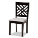 Baxton Studio Lilly Modern and Contemporary Grey Fabric Upholstered and Dark Brown Finished Wood 5-Piece Dining Set - BSOLilly-Grey/Dark Brown-5PC Dining Set