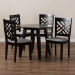 Baxton Studio Lilly Modern and Contemporary Grey Fabric Upholstered and Dark Brown Finished Wood 5-Piece Dining Set - BSOLilly-Grey/Dark Brown-5PC Dining Set