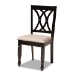 Baxton Studio Millie Modern and Contemporary Sand Fabric Upholstered and Dark Brown Finished Wood 5-Piece Dining Set - BSOMillie-Sand/Dark Brown-5PC Dining Set