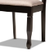 Baxton Studio Millie Modern and Contemporary Sand Fabric Upholstered and Dark Brown Finished Wood 5-Piece Dining Set - BSOMillie-Sand/Dark Brown-5PC Dining Set