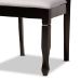 Baxton Studio Millie Modern and Contemporary Grey Fabric Upholstered and Dark Brown Finished Wood 5-Piece Dining Set - BSOMillie-Grey/Dark Brown-5PC Dining Set
