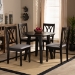 Baxton Studio Millie Modern and Contemporary Grey Fabric Upholstered and Dark Brown Finished Wood 5-Piece Dining Set - BSOMillie-Grey/Dark Brown-5PC Dining Set