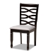 Baxton Studio Leda Modern and Contemporary Grey Fabric Upholstered and Dark Brown Finished Wood 5-Piece Dining Set - BSOLeda-Grey/Dark Brown-5PC Dining Set