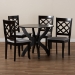 Baxton Studio Savina Modern and Contemporary Grey Fabric Upholstered and Dark Brown Finished Wood 5-Piece Dining Set - BSOSavina-Grey/Dark Brown-5PC Dining Set