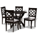 Baxton Studio Savina Modern and Contemporary Grey Fabric Upholstered and Dark Brown Finished Wood 5-Piece Dining Set - BSOSavina-Grey/Dark Brown-5PC Dining Set