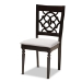 Baxton Studio Eliza Modern and Contemporary Grey Fabric Upholstered and Walnut Brown Finished Wood 5-Piece Dining Set - BSOEliza-Grey/Dark Brown-5PC Dining Set