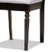 Baxton Studio Eliza Modern and Contemporary Grey Fabric Upholstered and Walnut Brown Finished Wood 5-Piece Dining Set - BSOEliza-Grey/Dark Brown-5PC Dining Set