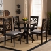 Baxton Studio Alma Modern and Contemporary Grey Fabric Upholstered and Dark Brown Finished Wood 5-Piece Dining Set - BSOAlma-Grey/Dark Brown-5PC Dining Set
