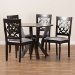 Baxton Studio Alma Modern and Contemporary Grey Fabric Upholstered and Dark Brown Finished Wood 5-Piece Dining Set - BSOAlma-Grey/Dark Brown-5PC Dining Set