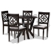 Baxton Studio Alma Modern and Contemporary Grey Fabric Upholstered and Dark Brown Finished Wood 5-Piece Dining Set - BSOAlma-Grey/Dark Brown-5PC Dining Set