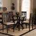 Baxton Studio Anise Modern and Contemporary Sand Fabric Upholstered and Dark Brown Finished Wood 5-Piece Dining Set - BSOAnise-Sand/Dark Brown-5PC Dining Set