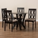 Baxton Studio Anise Modern and Contemporary Sand Fabric Upholstered and Dark Brown Finished Wood 5-Piece Dining Set - BSOAnise-Sand/Dark Brown-5PC Dining Set