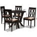 Baxton Studio Anise Modern and Contemporary Sand Fabric Upholstered and Dark Brown Finished Wood 5-Piece Dining Set - BSOAnise-Sand/Dark Brown-5PC Dining Set