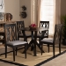 Baxton Studio Anise Modern and Contemporary Grey Fabric Upholstered and Dark Brown Finished Wood 5-Piece Dining Set - BSOAnise-Grey/Dark Brown-5PC Dining Set