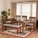 Baxton Studio Andor Modern and Contemporary Grey Fabric Upholstered and Walnut Brown Finished Wood 6-Piece Dining Set - BSORH330C-Grey/Walnut-6PC Dining Set