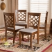 Baxton Studio Mael Modern and Contemporary Grey Fabric Upholstered Walnut Brown Finished Wood 4-Piece Dining Chair Set - BSORH331C-Grey/Walnut-DC-4PK