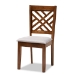 Baxton Studio Lilly Modern and Contemporary Grey Fabric Upholstered and Walnut Brown Finished Wood 5-Piece Dining Set - BSOLilly-Grey/Walnut-5PC Dining Set
