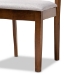 Baxton Studio Lilly Modern and Contemporary Grey Fabric Upholstered and Walnut Brown Finished Wood 5-Piece Dining Set - BSOLilly-Grey/Walnut-5PC Dining Set