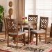 Baxton Studio Alena Modern and Contemporary Grey Fabric Upholstered and Walnut Brown Finished Wood 5-Piece Dining Set - BSOAlena-Grey/Walnut-5PC Dining Set