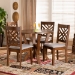 Baxton Studio Elise Modern and Contemporary Grey Fabric Upholstered and Walnut Brown Finished Wood 5-Piece Dining Set - BSOElise-Grey/Walnut-5PC Dining Set