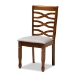 Baxton Studio Aspen Modern and Contemporary Grey Fabric Upholstered and Walnut Brown Finished Wood 5-Piece Dining Set - BSOAspen-Grey/Walnut-5PC Dining Set