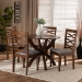 Baxton Studio Aspen Modern and Contemporary Grey Fabric Upholstered and Walnut Brown Finished Wood 5-Piece Dining Set - BSOAspen-Grey/Walnut-5PC Dining Set