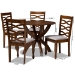 Baxton Studio Aspen Modern and Contemporary Grey Fabric Upholstered and Walnut Brown Finished Wood 5-Piece Dining Set - BSOAspen-Grey/Walnut-5PC Dining Set