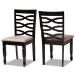 Baxton Studio Lanier Modern and Contemporary Sand Fabric Upholstered Dark Brown Finished 2-Piece Wood Dining Chair Set