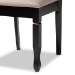 Baxton Studio Lanier Modern and Contemporary Sand Fabric Upholstered Dark Brown Finished Wood 7-Piece Dining Set - BSORH318C-Sand/Dark Brown-7PC Dining Set