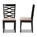 Baxton Studio Lanier Modern and Contemporary Sand Fabric Upholstered Dark Brown Finished 2-Piece Wood Dining Chair Set - BSORH318C-Sand/Dark Brown-DC-2PK