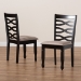 Baxton Studio Lanier Modern and Contemporary Sand Fabric Upholstered Dark Brown Finished 2-Piece Wood Dining Chair Set - BSORH318C-Sand/Dark Brown-DC-2PK