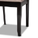 Baxton Studio Verner Modern and Contemporary Sand Fabric Upholstered Dark Brown Finished 7-Piece Wood Dining Set - BSORH330C-Sand/Dark Brown-7PC Dining Set