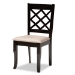 Baxton Studio Jana Modern and Contemporary Sand Fabric Upholstered and Dark Brown Finished Wood 7-Piece Dining Set - BSOJana-Sand/Dark Brown-7PC Dining Set