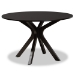 Baxton Studio Jana Modern and Contemporary Sand Fabric Upholstered and Dark Brown Finished Wood 7-Piece Dining Set - BSOJana-Sand/Dark Brown-7PC Dining Set