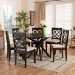 Baxton Studio Jana Modern and Contemporary Sand Fabric Upholstered and Dark Brown Finished Wood 7-Piece Dining Set - BSOJana-Sand/Dark Brown-7PC Dining Set