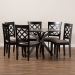 Baxton Studio Jana Modern and Contemporary Sand Fabric Upholstered and Dark Brown Finished Wood 7-Piece Dining Set - BSOJana-Sand/Dark Brown-7PC Dining Set