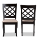 Baxton Studio Verner Modern and Contemporary Sand Fabric Upholstered Dark Brown Finished 2-Piece Wood Dining Chair Set - BSORH330C-Sand/Dark Brown-DC-2PK