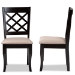 Baxton Studio Verner Modern and Contemporary Sand Fabric Upholstered Dark Brown Finished 2-Piece Wood Dining Chair Set - BSORH330C-Sand/Dark Brown-DC-2PK