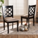 Baxton Studio Verner Modern and Contemporary Sand Fabric Upholstered Dark Brown Finished 2-Piece Wood Dining Chair Set - BSORH330C-Sand/Dark Brown-DC-2PK