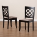 Baxton Studio Verner Modern and Contemporary Sand Fabric Upholstered Dark Brown Finished 2-Piece Wood Dining Chair Set - BSORH330C-Sand/Dark Brown-DC-2PK