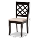Baxton Studio Verner Modern and Contemporary Sand Fabric Upholstered Dark Brown Finished 2-Piece Wood Dining Chair Set - BSORH330C-Sand/Dark Brown-DC-2PK